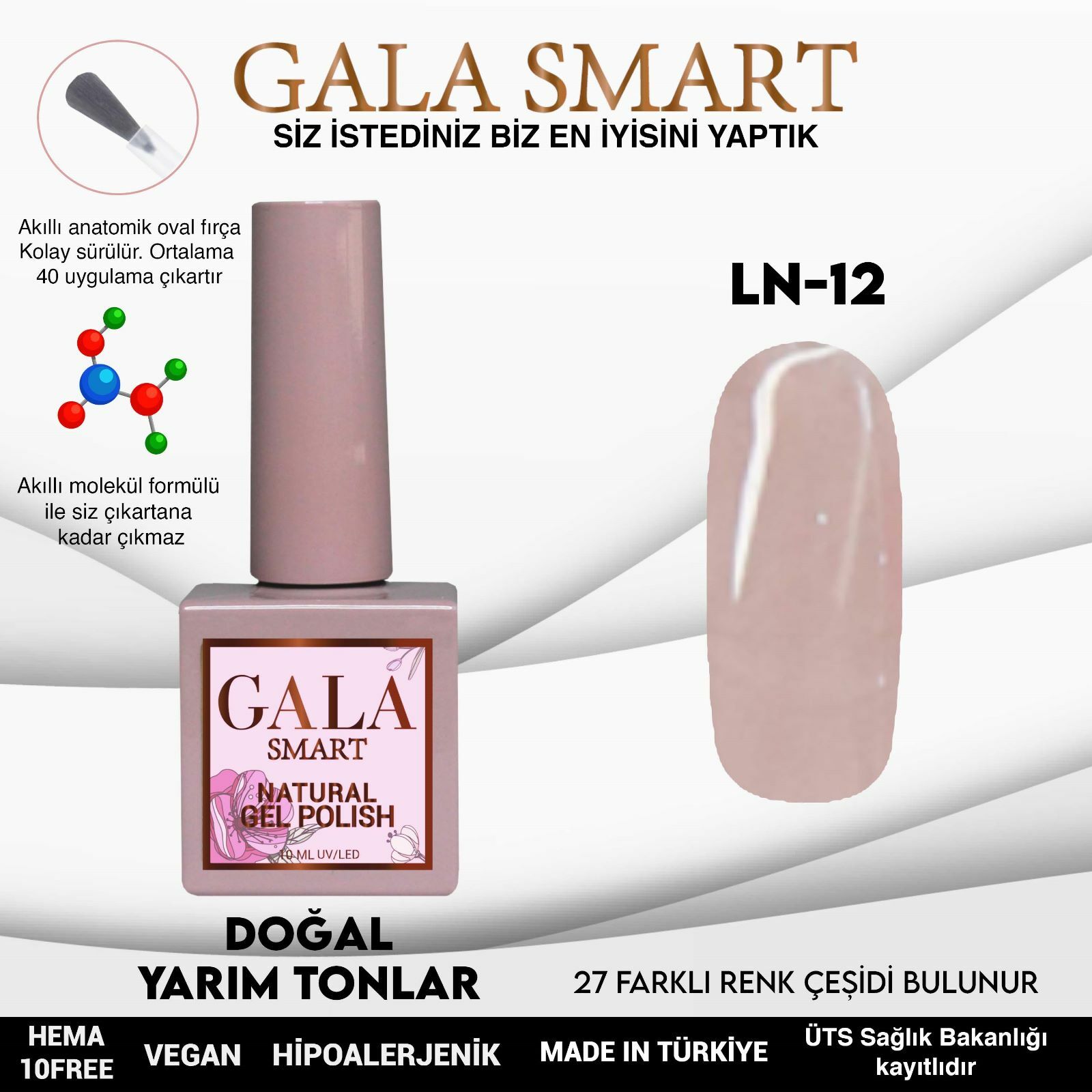 Gala Smart Natural Kalıcı Oje No:12