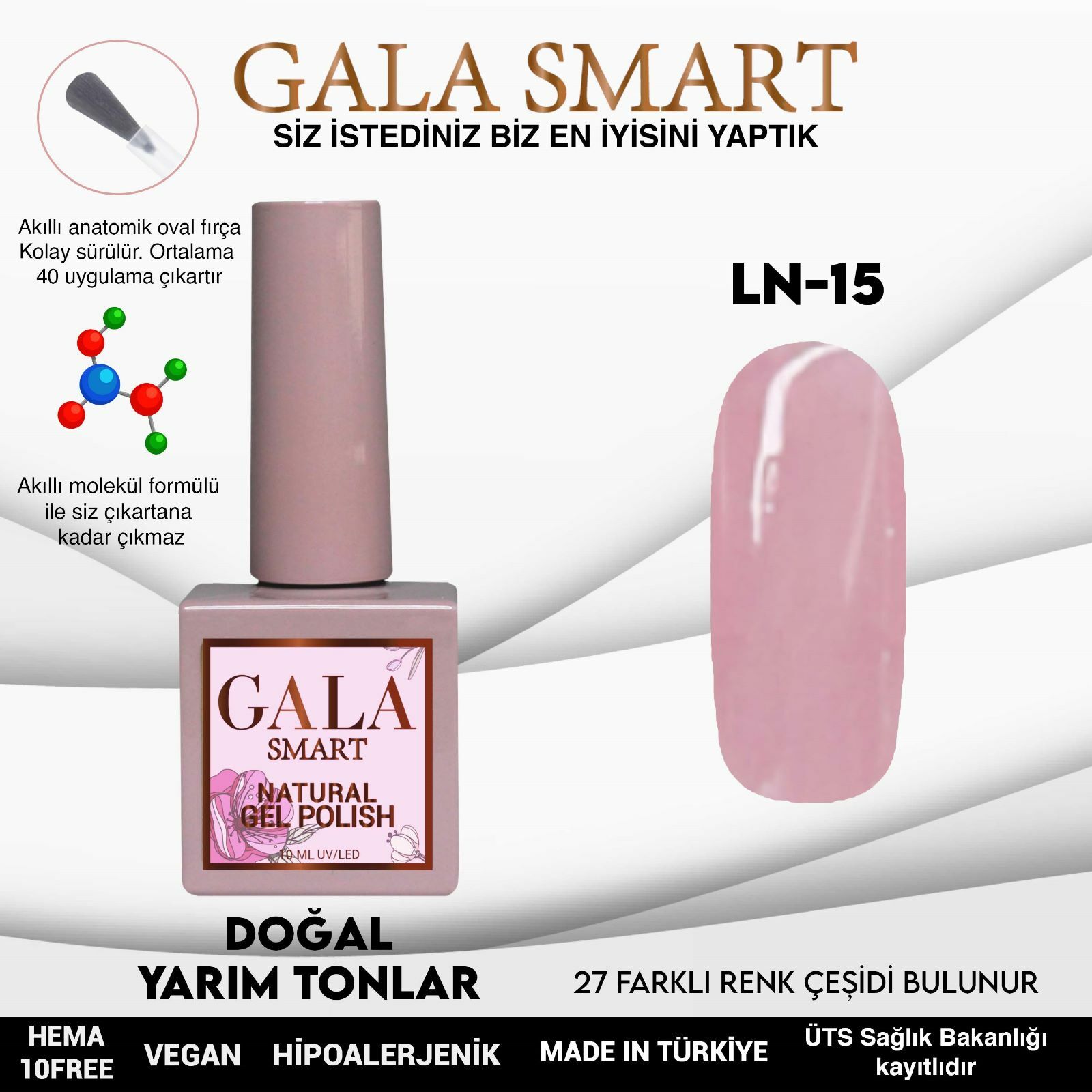 Gala Smart Natural Kalıcı Oje No:15