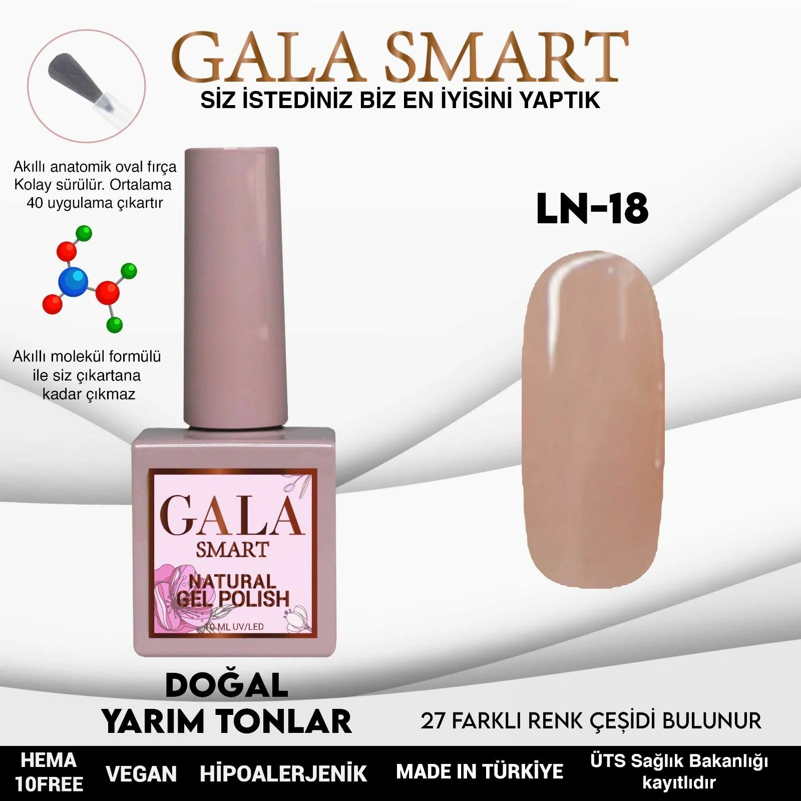 Gala Smart Natural Kalıcı Oje No:18