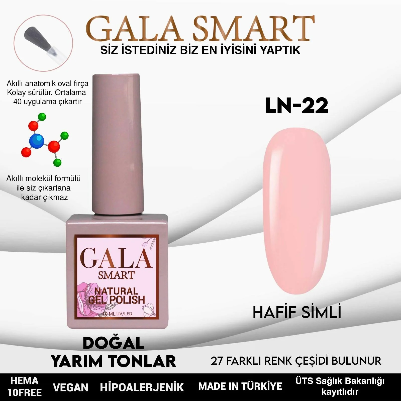 Gala Smart Natural Kalıcı Oje No:22