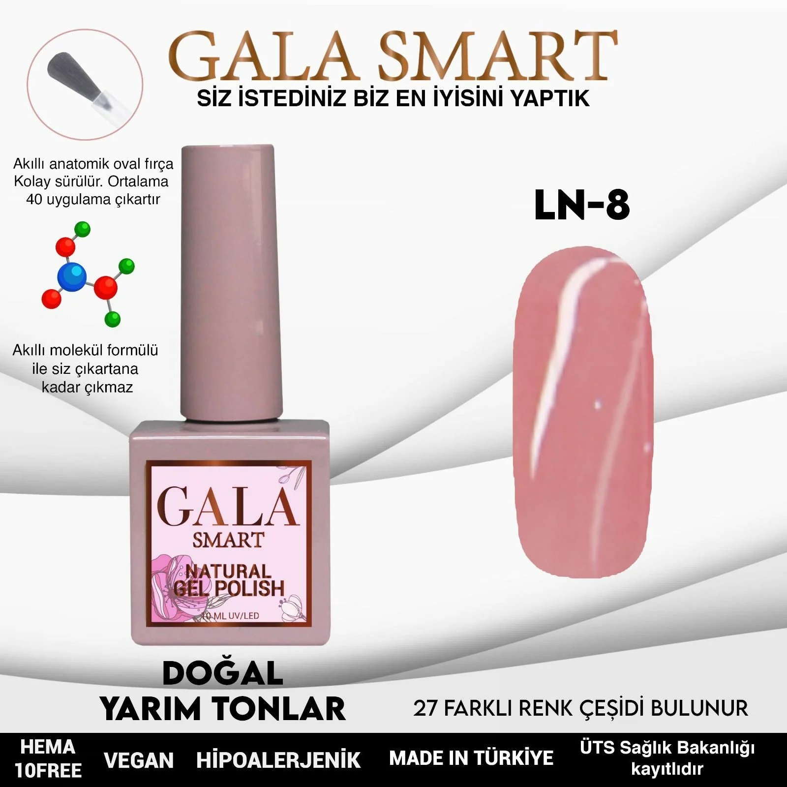 Gala Smart Natural Kalıcı Oje No:08