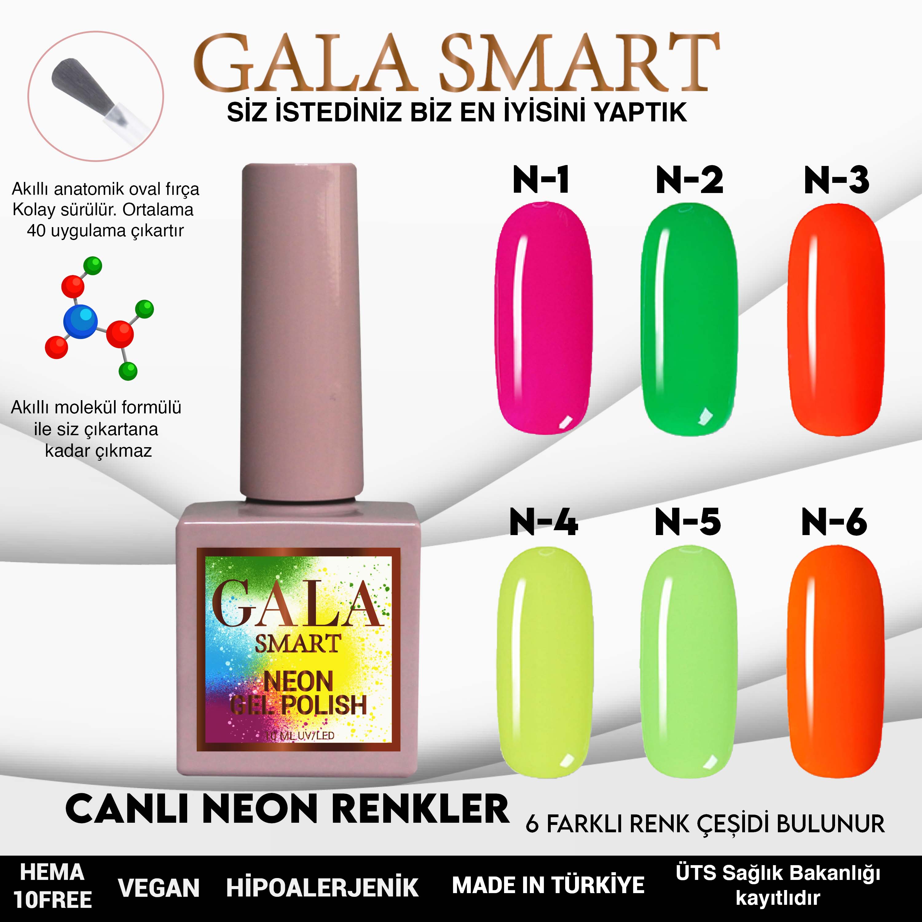 Gala Smart Canlı Neon Kalıcı Oje NO:06