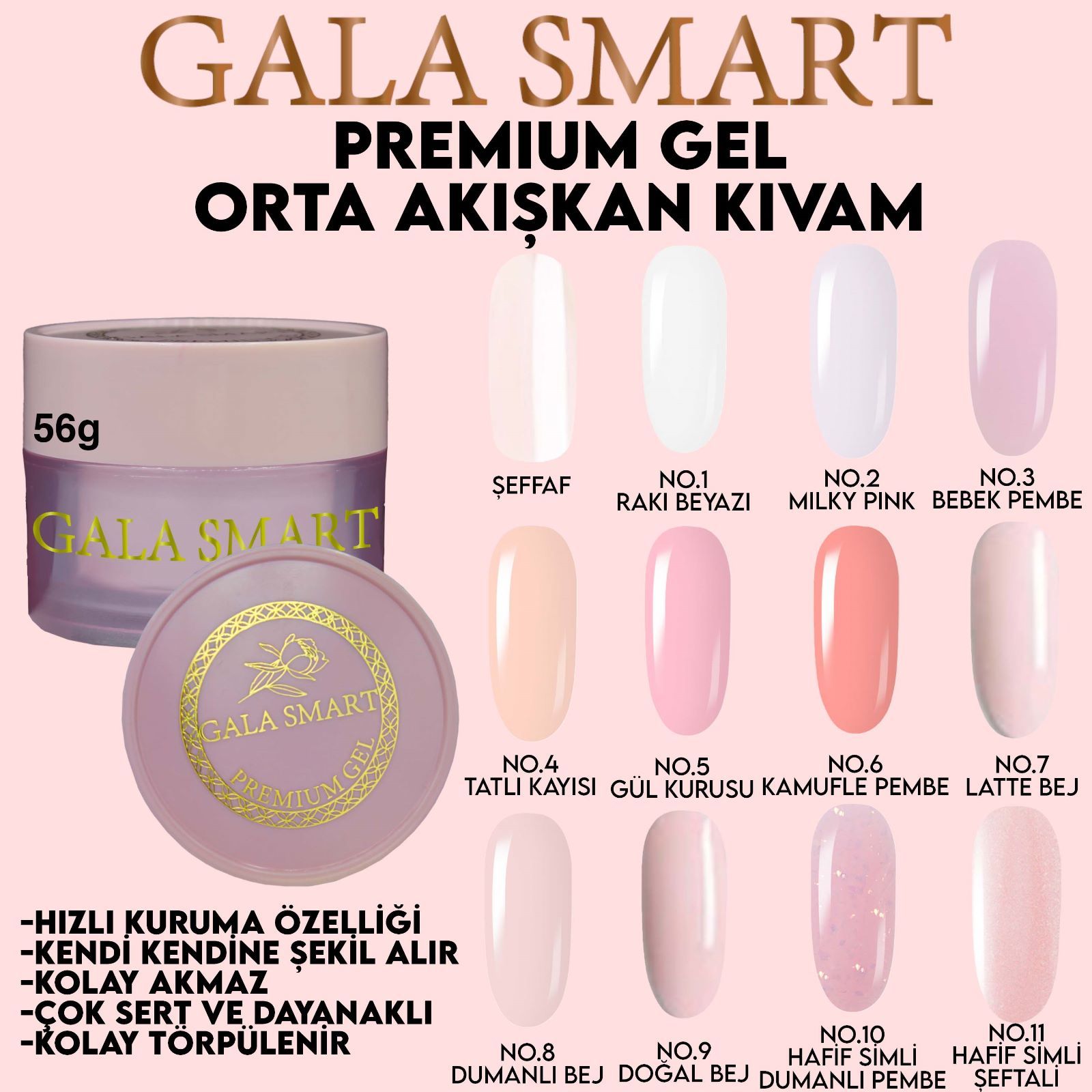 Gala Smart Premium Gel Orta Akışkan Kıvam Şeffaf