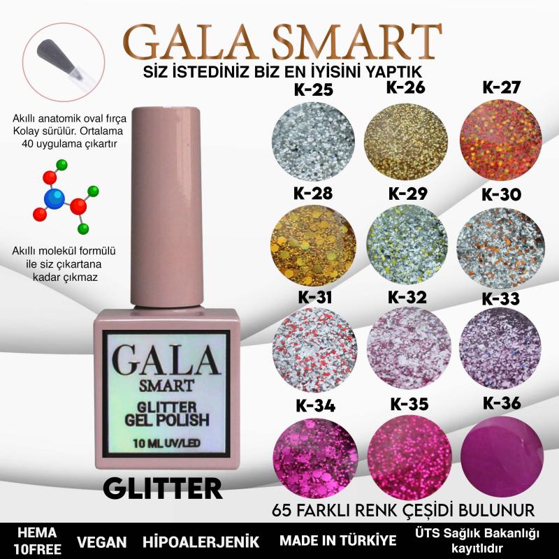 Gala Glitter Kalıcı Oje NO:25