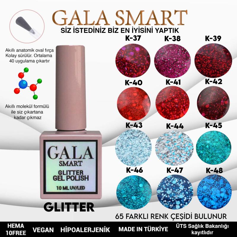 Gala Glitter Kalıcı Oje NO:43