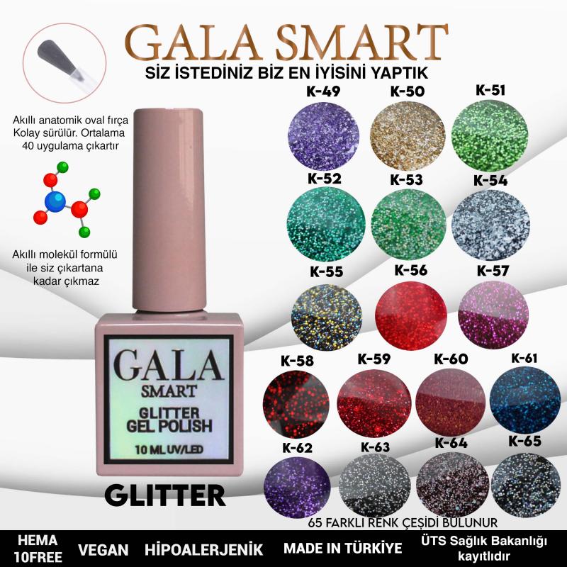 Gala Glitter Kalıcı Oje NO:62